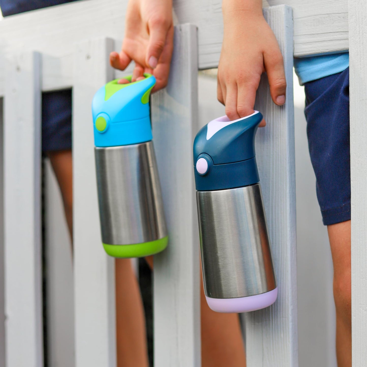 b.box 12 oz Insulated Water Bottle - Keeps Drinks Cold 8 Hours, Warm 6 Hours, Triple Wall Stainless Steel Kids Water Bottle w/Free Flow Silicone Straw, Leakproof & Dishwasher Safe