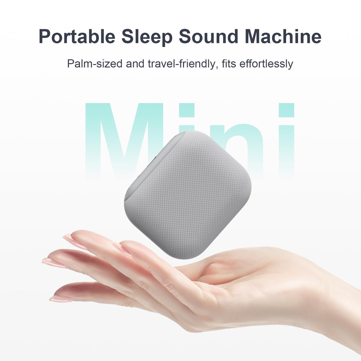 ANJANK Mini Portable Travel White Noise Sound Machine for Adults, 20 Soothing Sounds, Powerful Battery, 30-Level Volume, Sleep Timer, Noise Canceling for Sleeping, Home, Airplane
