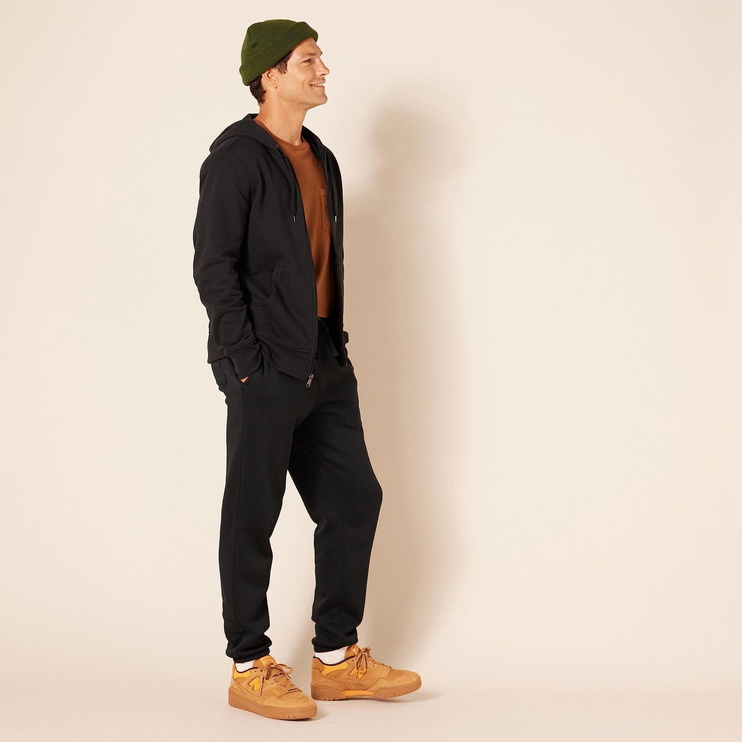 Amazon Essentials Men's Full-Zip Fleece Hoodie (Available in Big & Tall), Black, X-Large