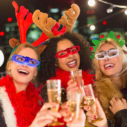 50 Packs LED Glasses Mardi Gras Party Supplies ,5 Neon Colors,3 Light Modes Light up Glow Sticks Glasses Toys Party Supplies for kids Adults Fit Halloween Christmas New Year Eve Graduations (50)