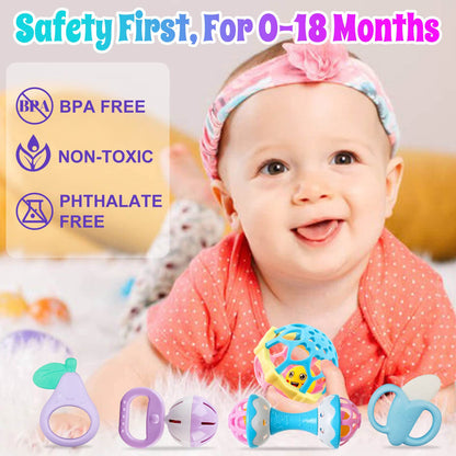 Baby Rattles 0-6 Months: Baby Toys Rattles for Babies 6-12 Months Infant Toys 0-3 Months Newborn Toys Teething Toys 3-6 Months - Baby Rattle Socks Baby Gifts for Boy Girl