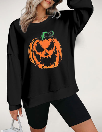Zeagoo Women's Halloween Pumpkin Graphic Sweatshirts Long Sleeve Pullover Tops Gothic Fall Y2K Clothes 2024