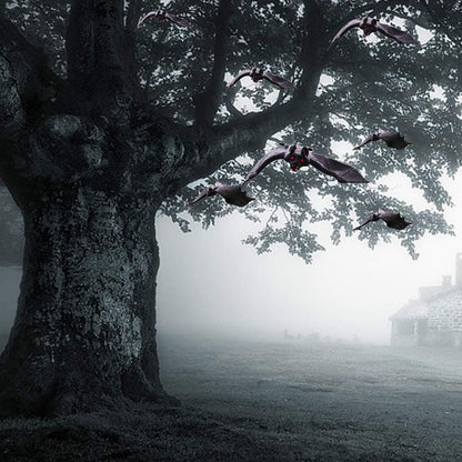 BigOtters 12pcs Halloween Hanging Fake Bats, Halloween Decorations Rubber Vampire Bats Wall Decor for Haunted House Party