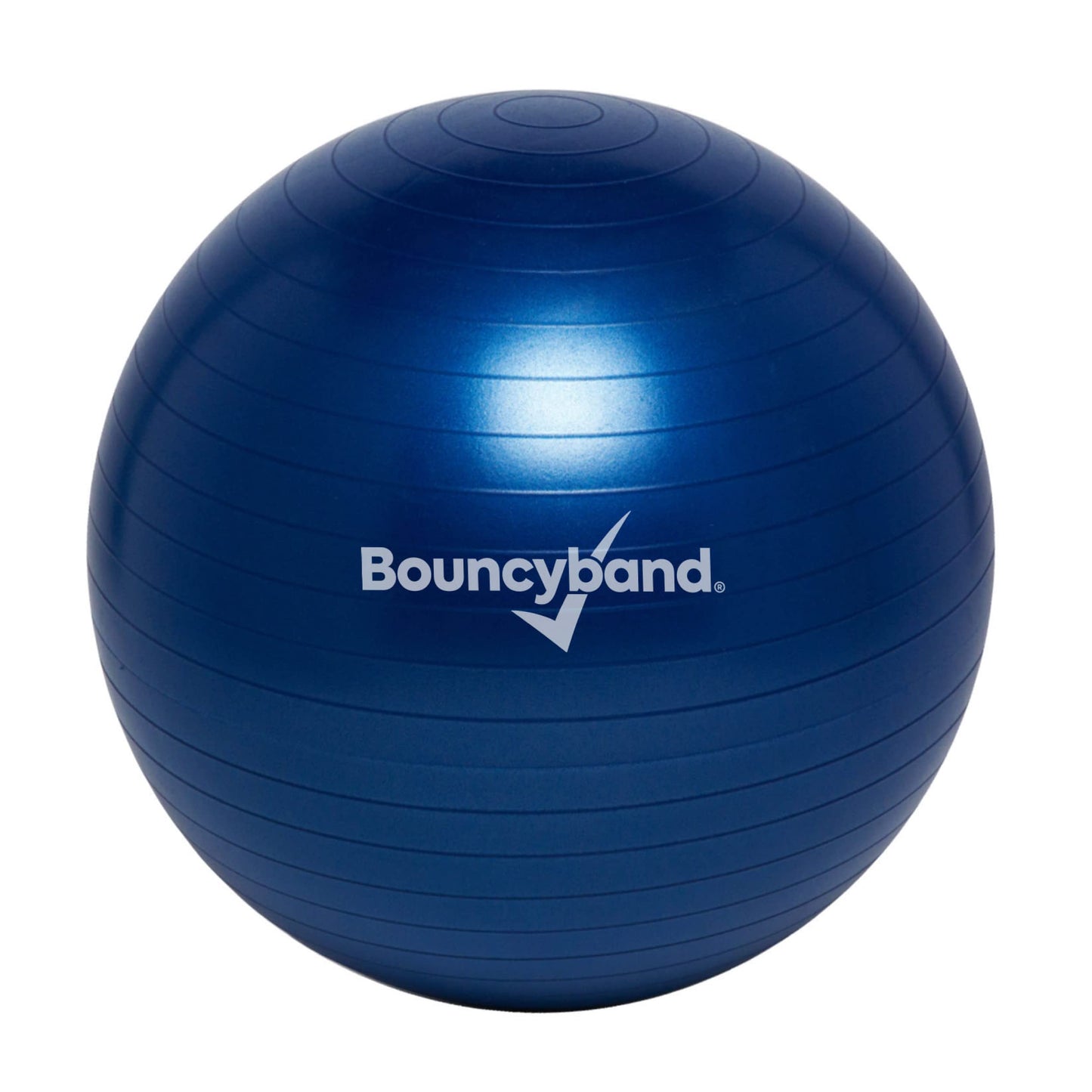 Bouncyband Large Balance Ball, Dark Blue – Create Flexible Seating to Improve Focus in The School, Office, or Home with This No-Roll Weighted Ball – 25.5” (65cm) for People Over 5’6 Tall