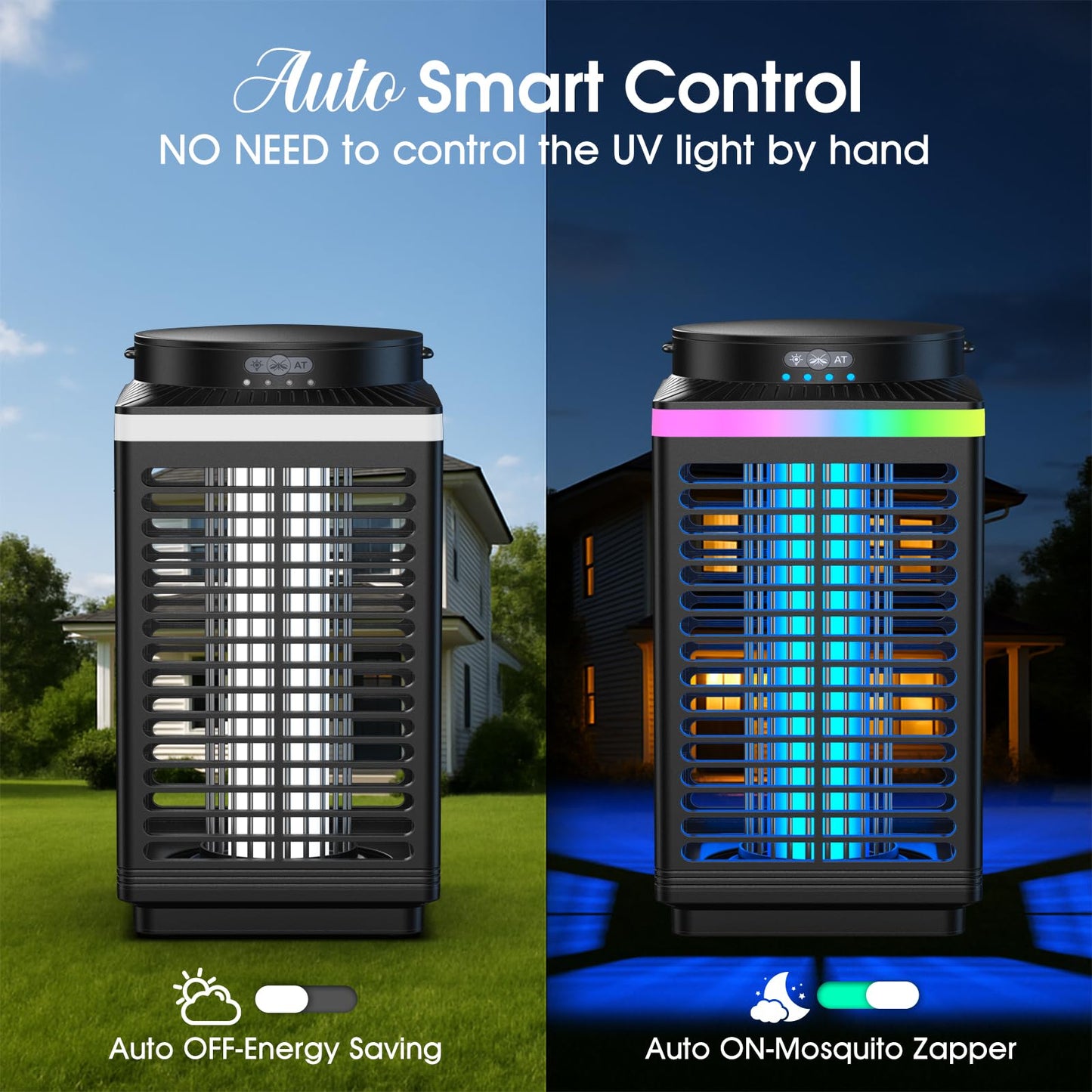 Bug Zapper Outdoor, 4-in-1 4200V Electric Mosquito Zapper, Cordless Rechargeable Bug Zapper Fly Zapper with 5000mAH Battery, Waterproof IP68, Portable & Wireless Insect Zapper for Camping Patio Black