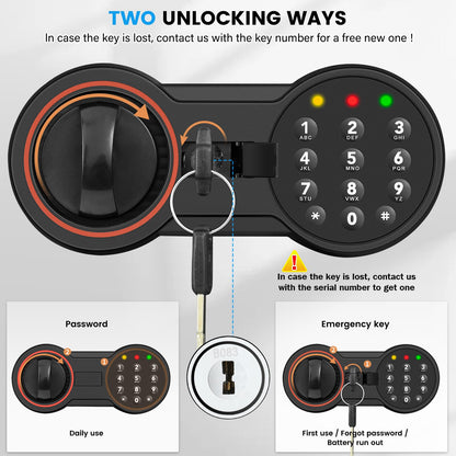 3.4 Cub Large Home Safe Fireproof Waterproof, Anti-theft Fireproof Safe Box with Digital Keypad, Spare Keys and Alarm System, Fire Safes for Home Document Money Valuables