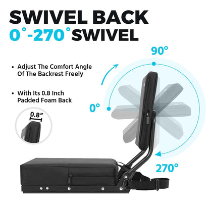 HUTMANG Chair - Stadium Seat with Back Support, Padded Foam Backs, 330LBS Weight Support, Portable, Foldable, Black