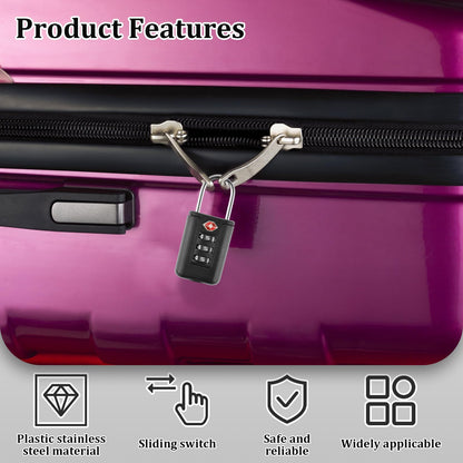 6Pcs TSA Approved Luggage Locks 3 Digit Travel Combination Portable Small Padlocks Stainless Steel TSA Accepted Toolbox Locks for Travel Bag Suitcase Lockers