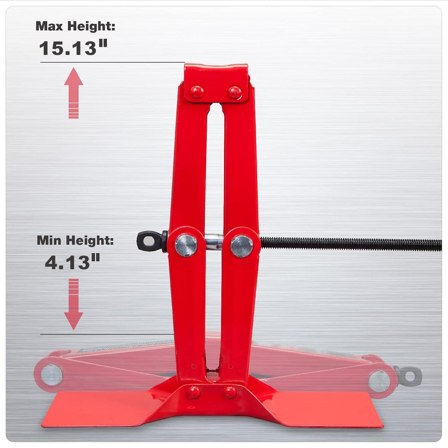 BIG RED T10152 Torin Steel Scissor Lift Jack Car Kit, 1.5 Ton (3,000 lb) Capacity, Red