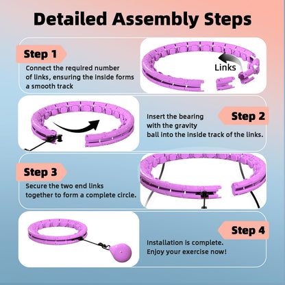 Argvsde Weighted Hula Infinity Fitness Hoop for Adult Weight Loss, 2 in 1 Smart Fitness Workout Hula Circle Hoops with 28 Detachable Knots, Exercise Fit Hoop Suitable for Women and Beginners