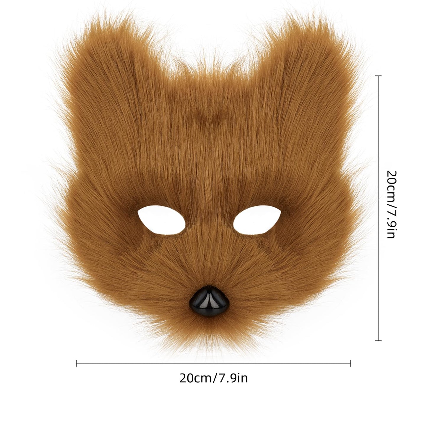 Adolala Faux Fur Fox Tail Cat Wolf Set Plush Mask Fluffy Paw Gloves Halloween Christmas Party for Women