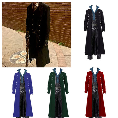BITSEACOCO Mens Vintage Victorian Steampunk Jacket, Gothic Renaissance Medieval Frock Coat Cosplay Halloween Costume Tailcoat (black, S)