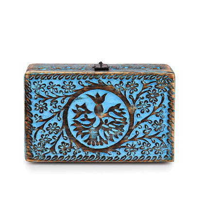 BHAVATU |Wooden Jewelry Box, Tarot Box, Celestial Home Decor, Witch Box, Tree of Life, Trinket Box |Size- 8" x 5" x 2.5",| Decorative Storage Bin