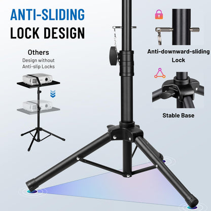 CAHAYA Projector Stand Tripod Adjustable - Stable for Tablets Phones Book Height 26" to 51.5" Multifunctional Laptop DJ Rack Stand Portable for Outdoor Movies CPS0331