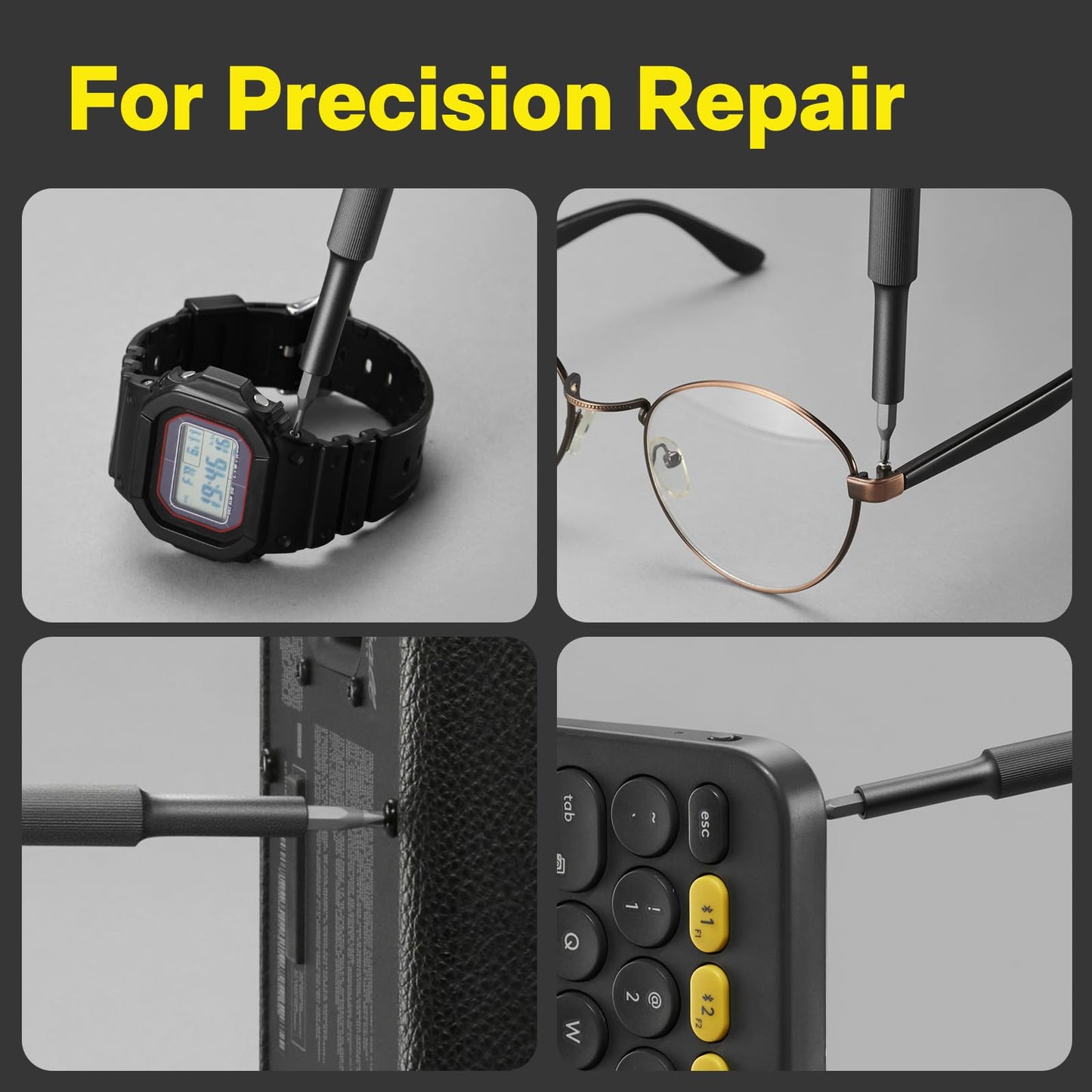 HOTO 28 in 1 Precision Screwdriver Set, Manual Small Screwdriver Magnetic Bits & Box, Mini Screwdriver Repair Kit for Eyeglasses, Electronics, Watches, Phones, Laptops, Cameras Repair Kit