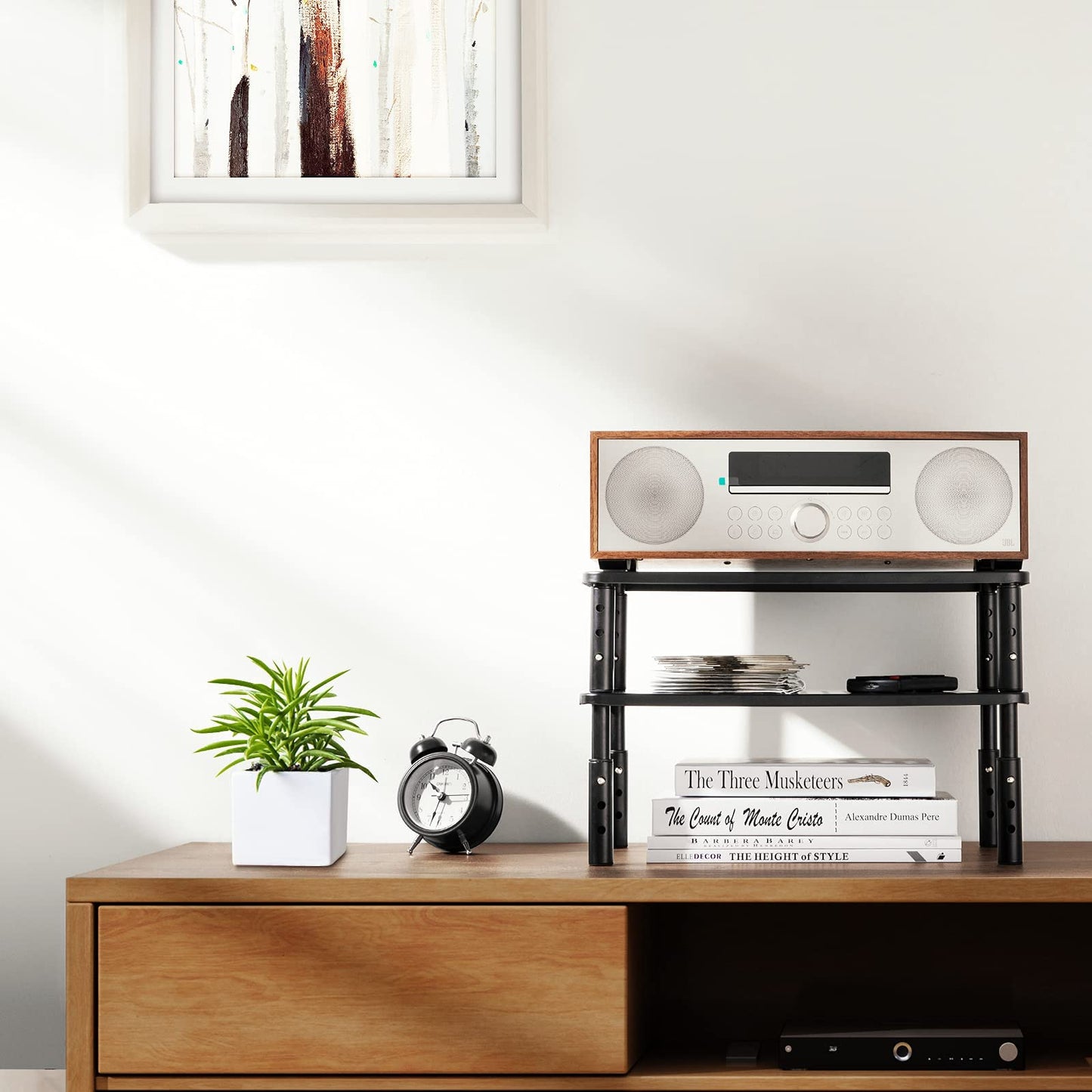 HUANUO Monitor Stand, Monitor Stand Riser 3 Height Adjustable, Monitor Riser with Airflow Vents, Laptop Stand for Desk, Laptop Riser, Desk Organizer for Monitor, 15.6" Laptop, PC, Printer