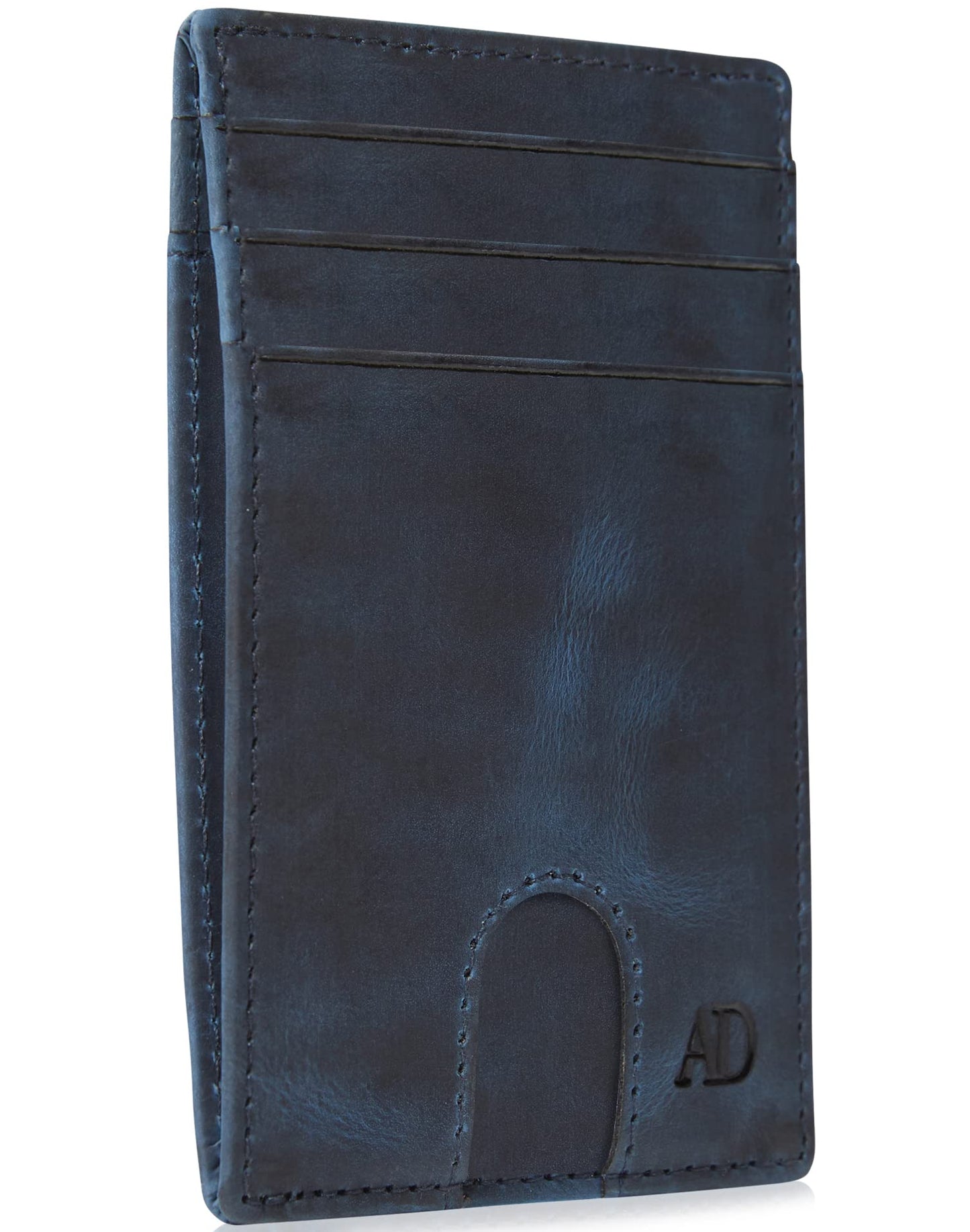 Access Denied REAL LEATHER Slim Minimalist Mens Wallet - Thin Front Pocket RFID Credit Card Holder Wallets For Men Holiday Gifts For Him