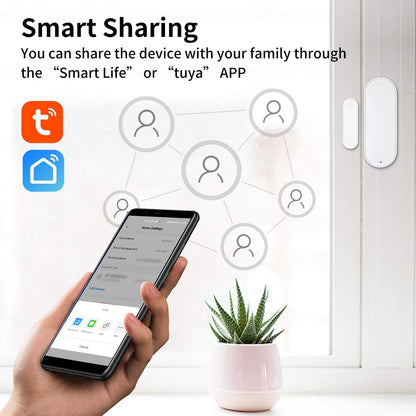 HEIMAN WiFi Door Sensor, Check Door Open/Closed Status, Smart Window Door Contact Sensor Alarm for Home Security, APP Remote Notification, Door Open Detector Compatible with Alexa and Google Assistant