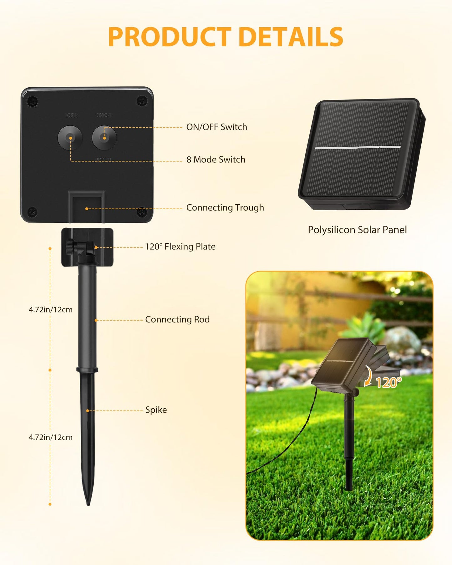 Brightown 2 Pack Solar String Lights for Outside, 92Ft 240 LED Solar Lights Outdoor Waterproof with 8 Modes, Solar Outdoor String Light for Patio Yard Tree Garden Party Decorations, Warm White