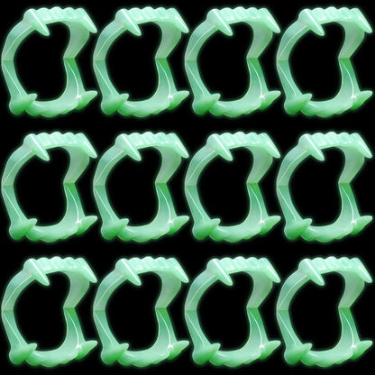 50 Pieces Halloween Vampire Teeth Glow in The Dark Plastic Glowing Vampire Fangs Teeth for Kids Dress Up Pretend Play Halloween Cosplay Masquerade Party Costume Decorations