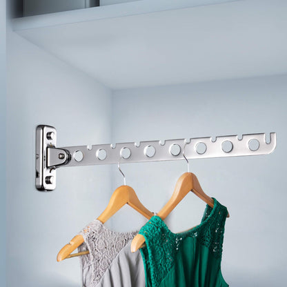 ASHOP Wall Mounted Clothes Hanger 2-Pack Folding Swing Arm Rack for Laundry Room Space-Saving Heavy-Duty Organizer Ideal for Bathroom & Bedroom