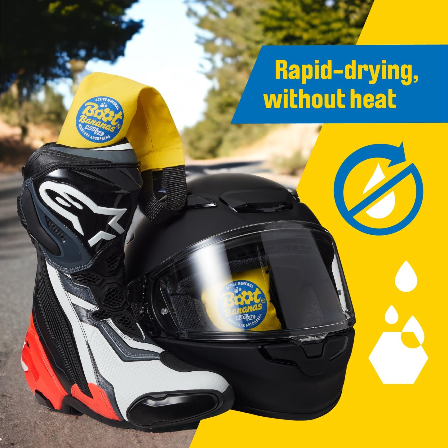 Boot Bananas Shoe Moisture Absorber | Long-Lasting, Reusable Sports Shoe Drying Inserts Without Heat or Electricity | Eco-Conscious | Drys Footwear in 4 to 6 Hours | 1 Pair