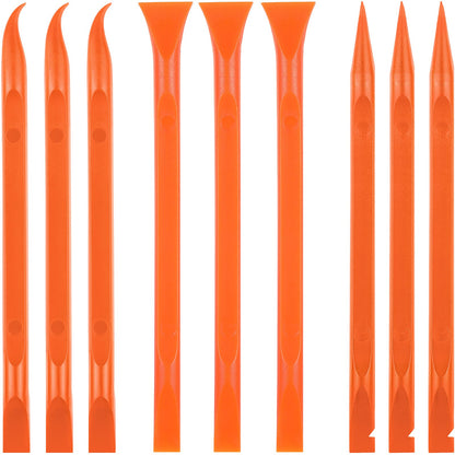 9 Pieces Plastic Scraper Tool Scratch Free Crevice Cleaning Sticker Remover Tool Multipurpose Non Scratch Scrapers for Tight Spaces, Kitchen, Crevices, Auto Detailing, Paint