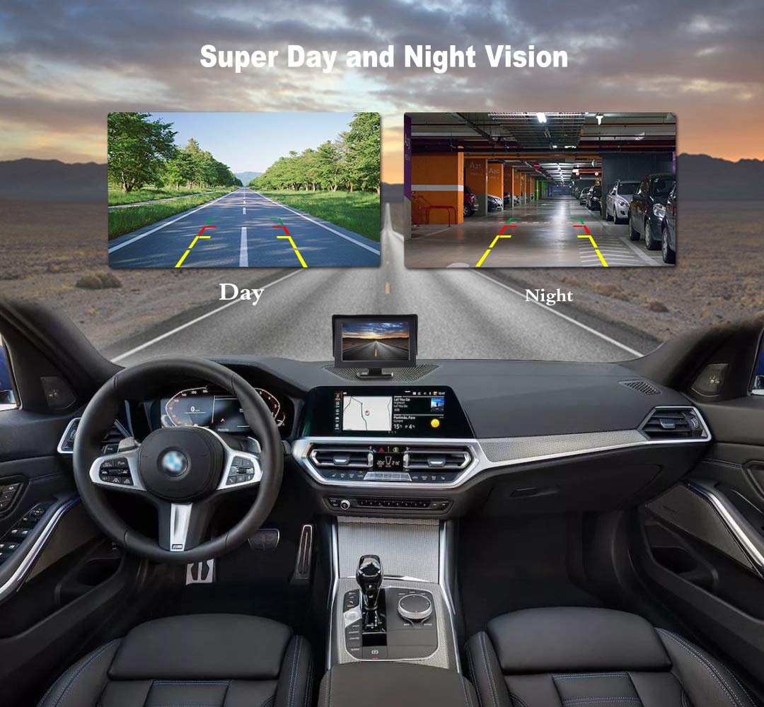 Backup Camera, JPP Embedded Rear View Camera, Waterproof Camera LED Night Vision Reverse Camera for Truck, Car, Travel Trailer