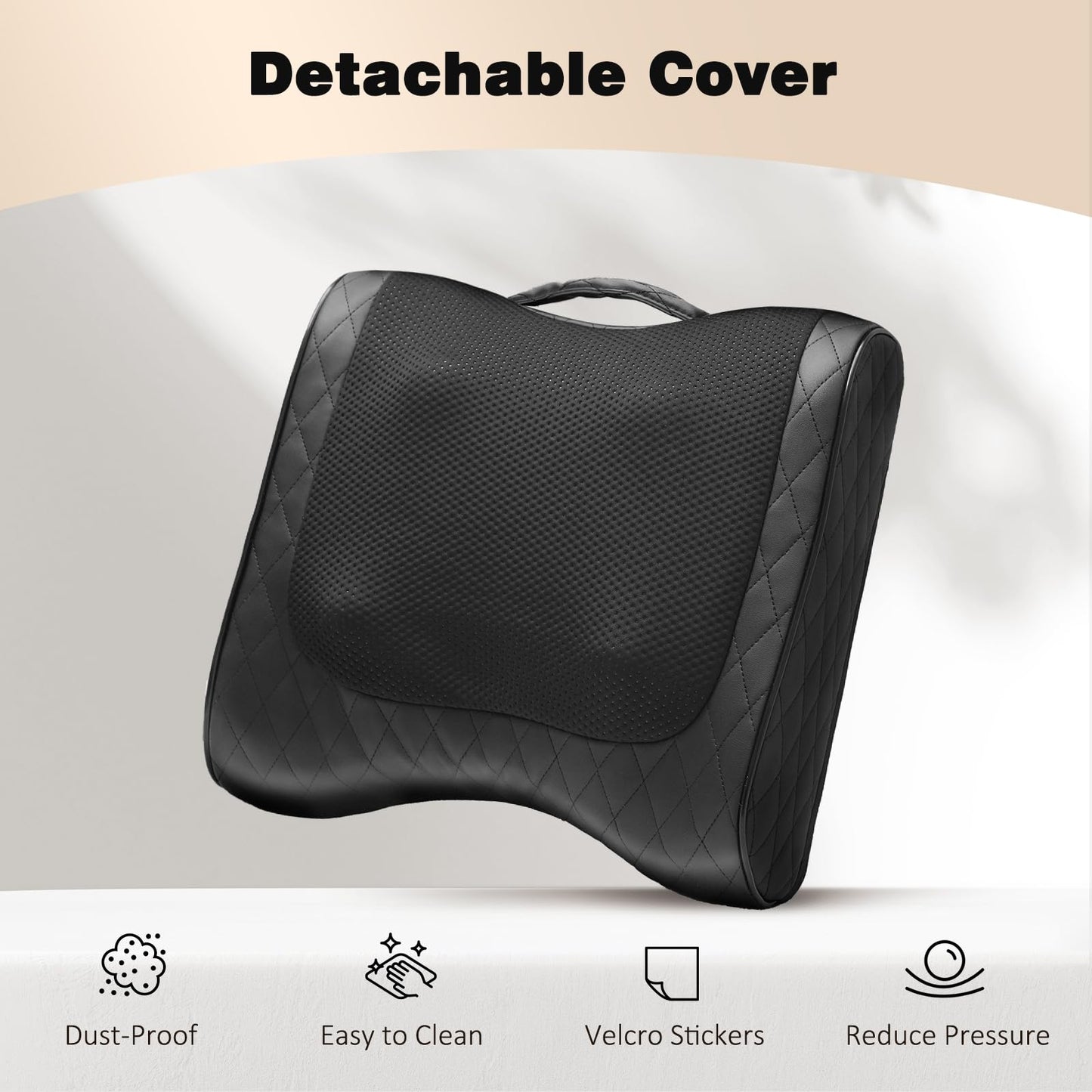 Back Massager with Heat, Percussion & Shiatsu 2-in-1 Massager for Lower Back Pain Relief, 3D Deep Tissue Kneading Massage Pillow for Back, Waist, Leg, Foot Relax, Gifts for Women Men