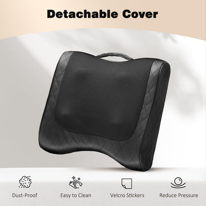 Back Massager with Heat, Percussion & Shiatsu 2-in-1 Massager for Lower Back Pain Relief, 3D Deep Tissue Kneading Massage Pillow for Back, Waist, Leg, Foot Relax, Gifts for Women Men