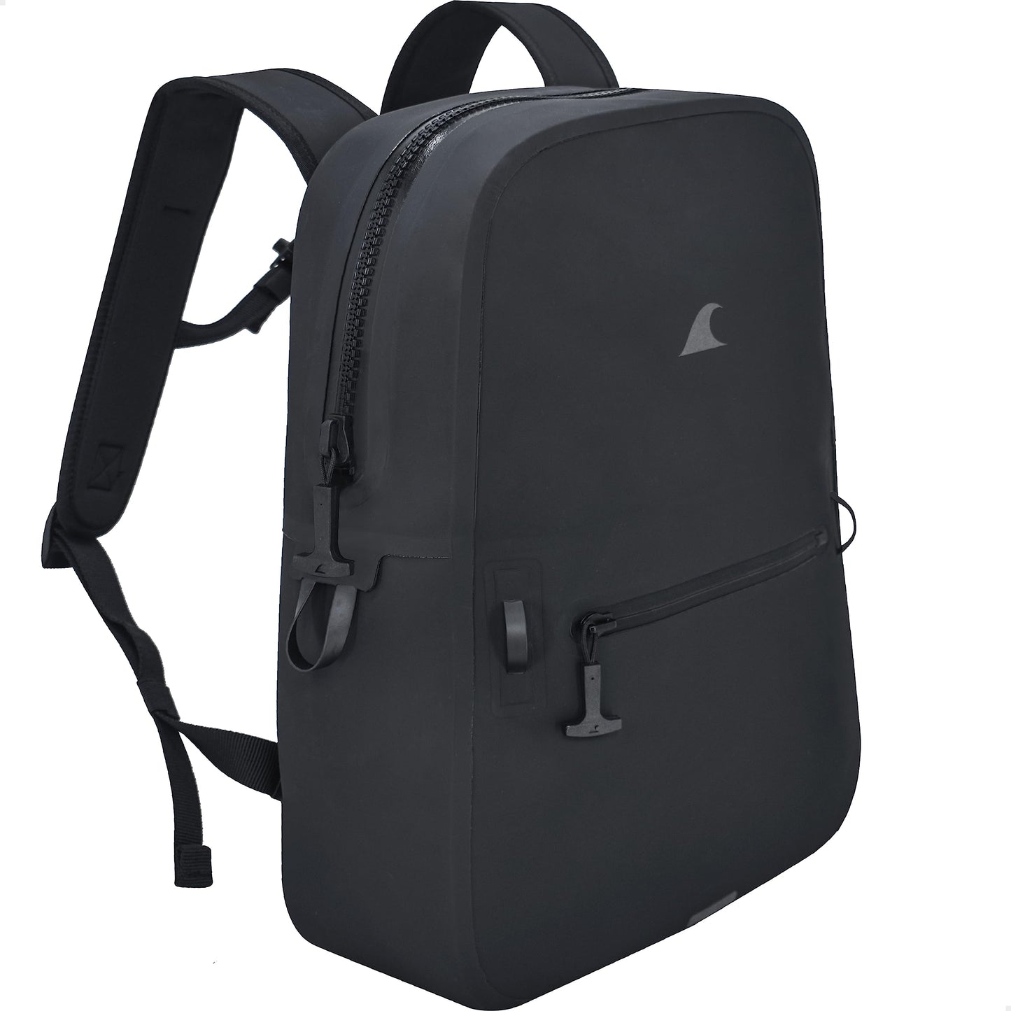 Breakwater Supply™ Fogland Lite Small Waterproof Submersible Backpack with Laptop Sleeve & Airtight Zippers for Outdoors, Surfing, Kayaking, Hiking, Cycling, Unisex TPU Dry Bag (Stealth Black, 15L)