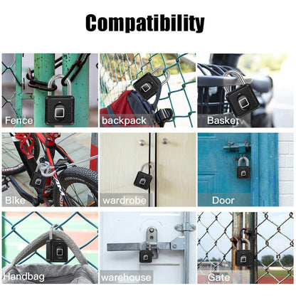 AICase Fingerprint Padlock Waterproof, Lock Smart Padlock, Anti-Theft Keyless Biometric Lock IP67 Outdoor/Indoor Lock Suitable for Luggage, Suitcase, Backpack, Bike, School Locker, Gym Locker Lock