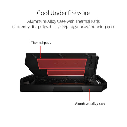 ASUS ROG STRIX Arion Aluminum Alloy M.2 NVMe SSD External Portable Enclosure Case Adapter, USB 3.2 Gen 2 Type-C (10 Gbps), USB-C to C and USB-C to A Cables, Fits PCIe 2280/2260/2242/2230 M Key/B+M Key