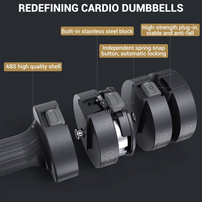 Adjustable Dumbbells Hand Weights Set: Sportneer 1 Pair 0.9-4.5KG (0.9-2.3KG) Fast Adjust Dumbbell Weight 6 In 1 Free Weights Barbells For Women Men Home Gym Workout Exercise Strength Training