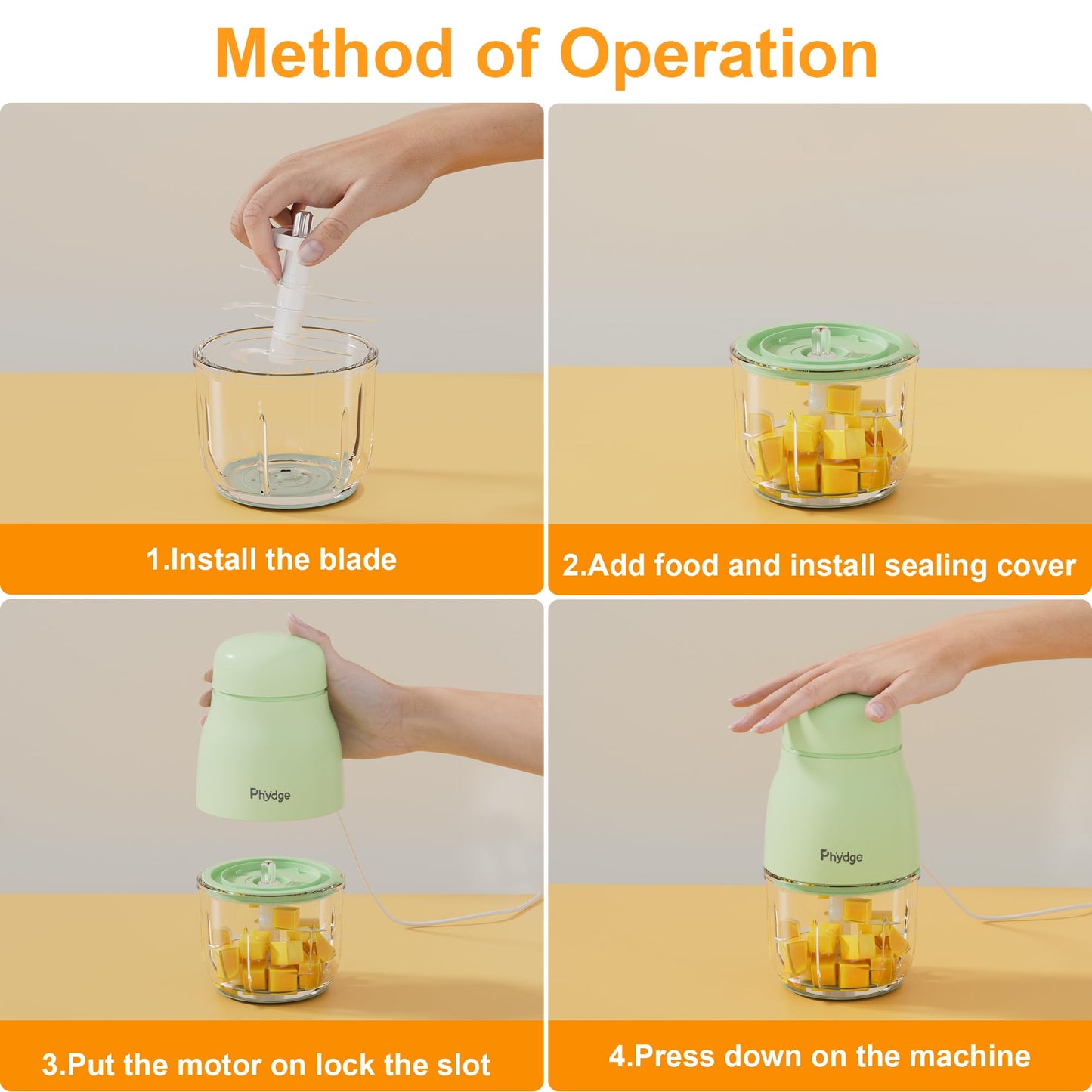 Baby Food Maker-Upgrade, Phydge Baby Food Blender with Baby Food Containers, Silicone Spoons, Easy to Clean, 10oz Baby Food Processor for Fruit, Vegetable, Meat