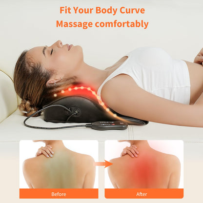 Admbm Rechargeable Back Massager with Heat, Shiatsu Neck Massager for Pain Relief Deep Tissue, 4D Kneading Massage Pillow for Neck Shoulder Leg Waist and Abdominal, Suit for Office, Home and Car
