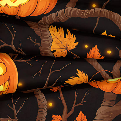 Black Pumpkin Bedding Happy Halloween Comforter Set Orange Pumpkin Lantern Spooky Ghost Festival Theme Black Halloween Bedding Comforter Set King Size