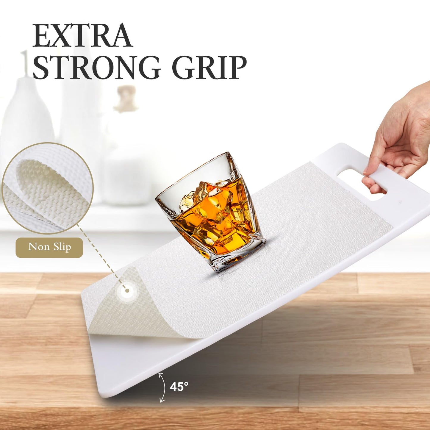 Beautysaid Shelf and Drawer Liner for Kitchen Cabinet, Non Adhesive Non Slip Shelf Paper Waterproof Washable Thickened for Dresser Pantry Shelve Bathroom Protector Liner(White,12 in x 10 FT)