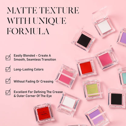 BEPHOLAN Single Matte Black Eyeshadow Palette,Cake Eyeliner Powder Goth Makeup Eyeshadow, Black Gothic Vampire Blood Makeup,Black Rose