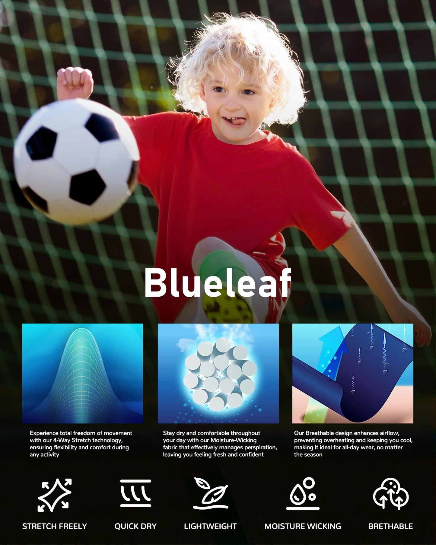 Blueleaf 3 Pack Boys Compression Shirt Short Sleeve Youth Basketball Football Undershirt Kids Quick Dry Athletic Base Layer T-Shirt Black+White+Navy Blue L