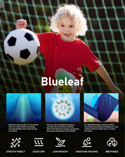 Blueleaf 3 Pack Boys Compression Shirt Short Sleeve Youth Basketball Football Undershirt Kids Quick Dry Athletic Base Layer T-Shirt Black+White+Navy Blue L