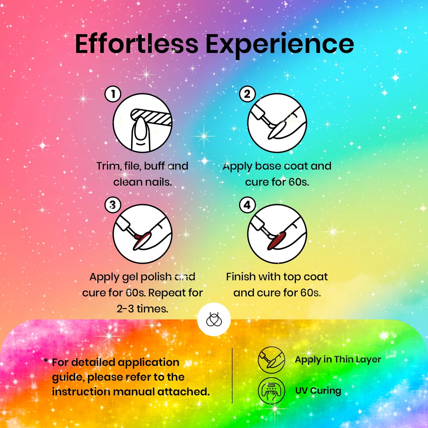 Beetles Glitter Gel Polish Set, 6 Colors Reflective Glitter Nail Polish Set Nails Gel Blue Hot Pink Purple Soak Off Uv Led Sparkly bright Colors Halloween Nail Polish Kit Gift for Women