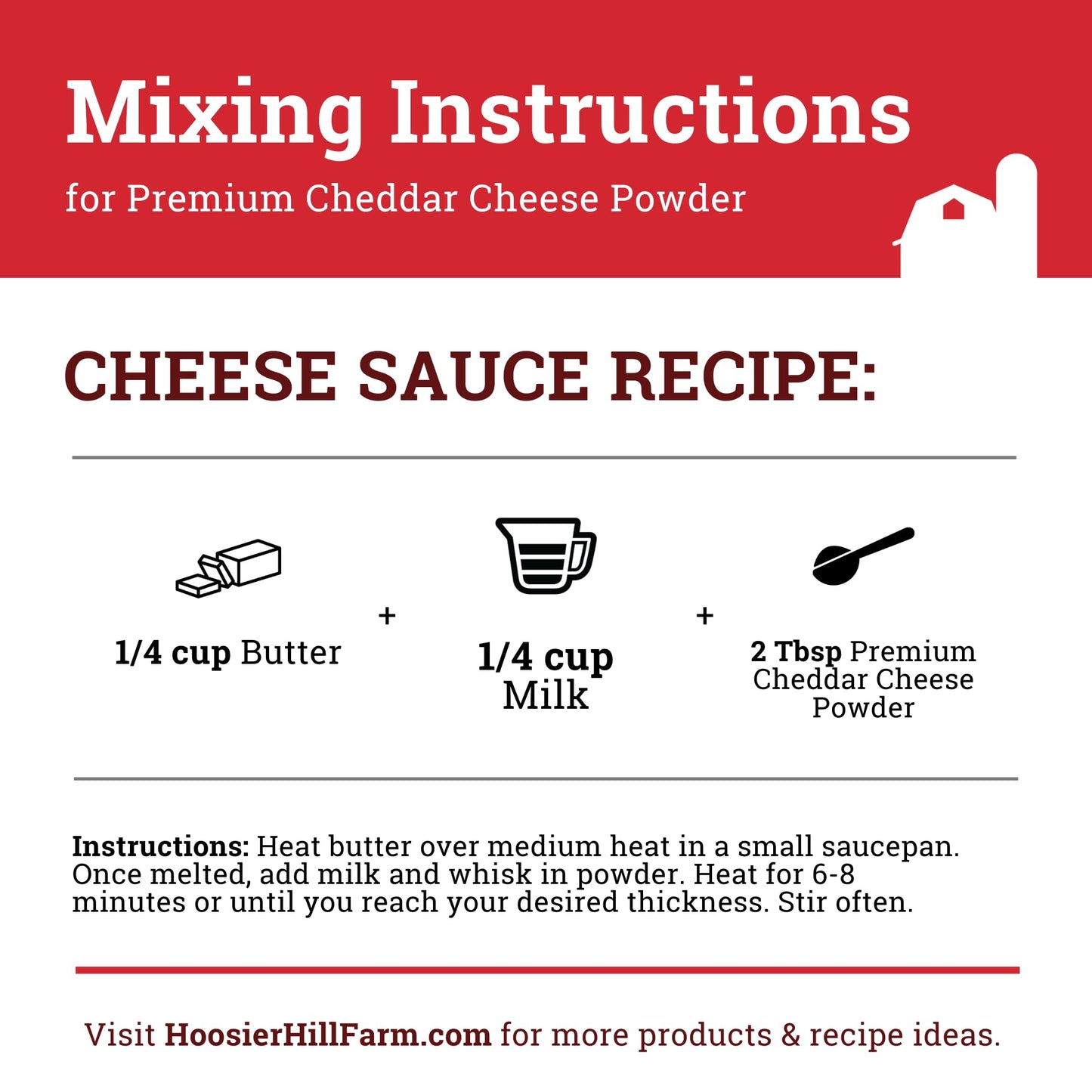 Hoosier Hill Farm Premium Cheddar Cheese Powder (No Artificial Colors), 1LB (Pack of 1)