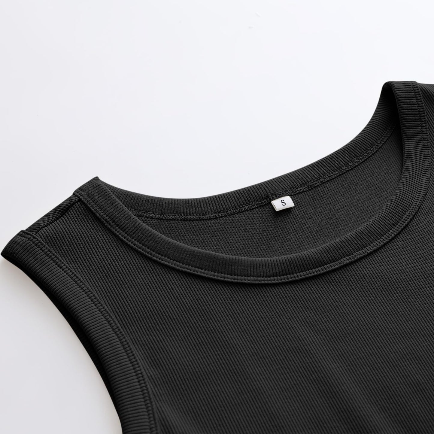 ANRABESS Womens Sleeveless High Neck Tank Tops Fashion Summer Casual Basic Slim Fit Ribbed Racerback Top Shirt Clothes Black-M