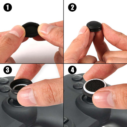 4pcs Thumb Grips, Full Protection Anti-Slip Anti-Scratch Anti-Fingerprint Protective Cover Thumb Joystick Cap Compatible with PS5 PS4 Xbox Series X/S Xbox One Switch Pro Controller