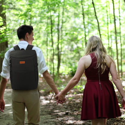 Camping Cooler Backpack 30 Cans, Soft Backpack Coolers Insulated Leak Proof Travel Cooler Bag Waterproof Lunch Picnic Beach Work Trip Thermal Bag Drink Beverage Beer Cooler Black