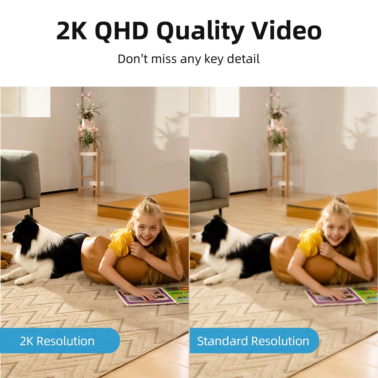 AOSU 2K Security Camera Indoor, Baby Monitor Pet Camera 360-Degree for Home Security with 2.4 GHz Wi-Fi Router, One-Touch Call, Smart Motion Tracking, IR Night Vision, Compatible with Alexa