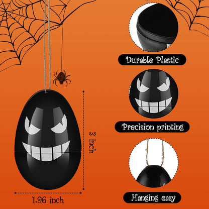 72 Pieces Halloween Skull Eggs Halloween Easter Plastic Eggs Halloween Eggs Plastic Fillable Scavenger Hunt for Trick or Treating Candy Box Mini Halloween Eggs for Halloween Party Supplies