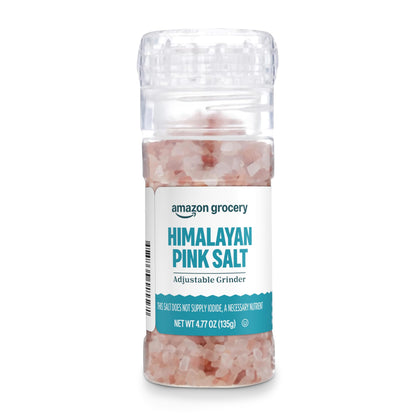 Amazon Grocery, Himalayan Pink Salt Adjustable Grinder, 4.77 Oz (Previously Amazon Fresh, Packaging May Vary)