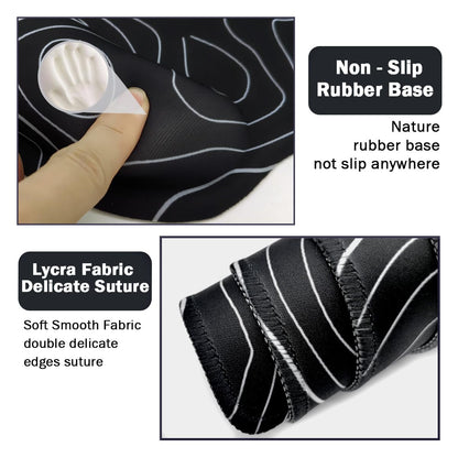 4-in-1 Gaming Mouse Pad Wrist Support Set，Desk Pad + Mouse Pad with Wrist Rest + Keyboard Wrist Rest + Coaster, Ergonomic Design for Home Office Study Game - Topographic Contour